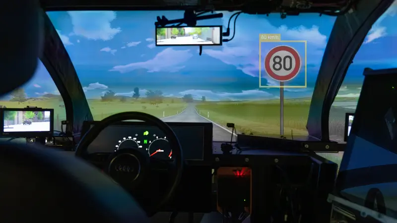 Fahrszene im Forschungsgroßgerät FaSiMo