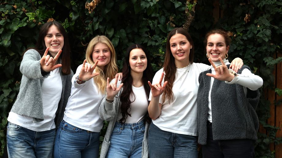 Das Projektteam (v.l.n.r): Hanna Hettinger, Amelie Gonzalez, Kira Haferkorn, Luisa Frick, Hannah Glandorf (Foto: Constantin Lang)