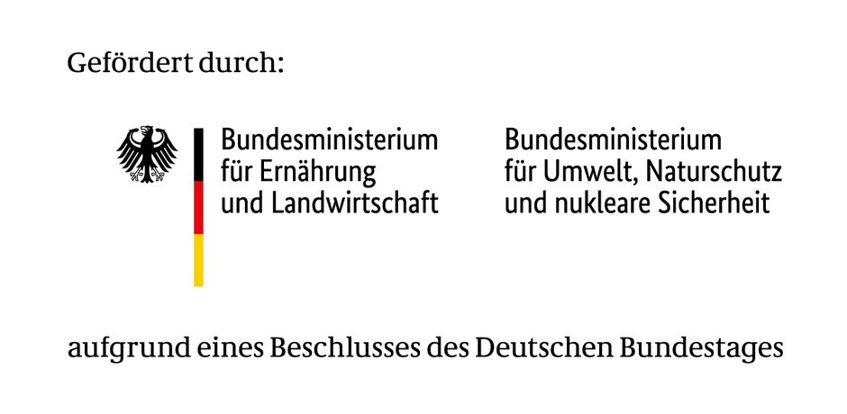 [Translate to Englisch:] Logo Bundesministerium für Ernährung und Landwirtschaft und Bundesministerium für Umwelt, Naturschutz und nukleare Sicherheit