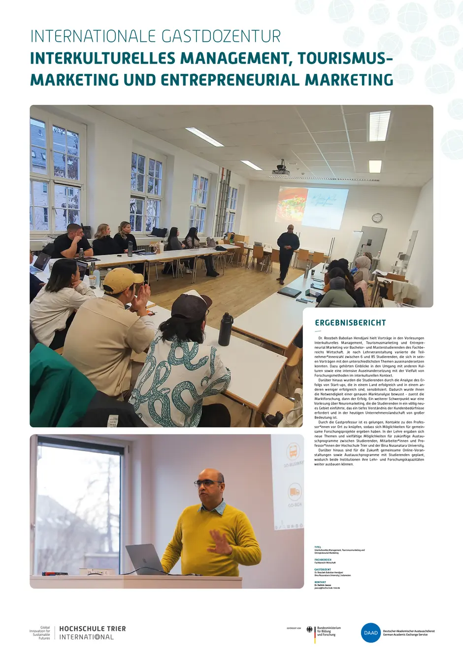 Gastdozentur Roozbeh Hendijani