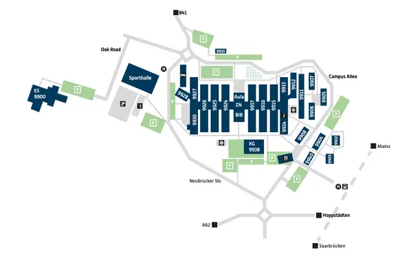 Campusplan des Umwelt-Campus Birkenfeld