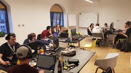 Informatikstudierende des Umwelt-Campus Birkenfeld beim Game Jam! Rhein-Main 2019