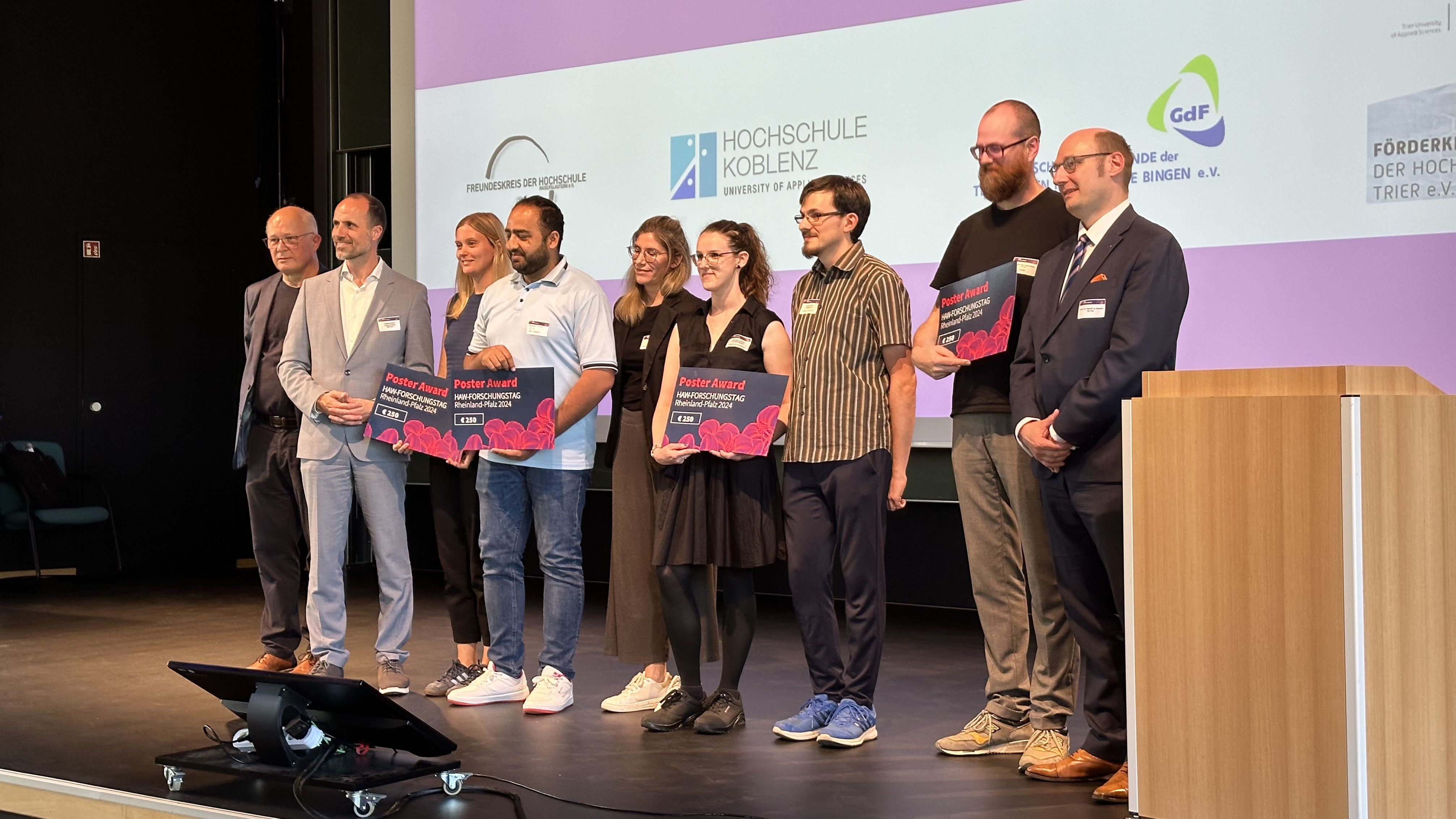 Award winners on stage