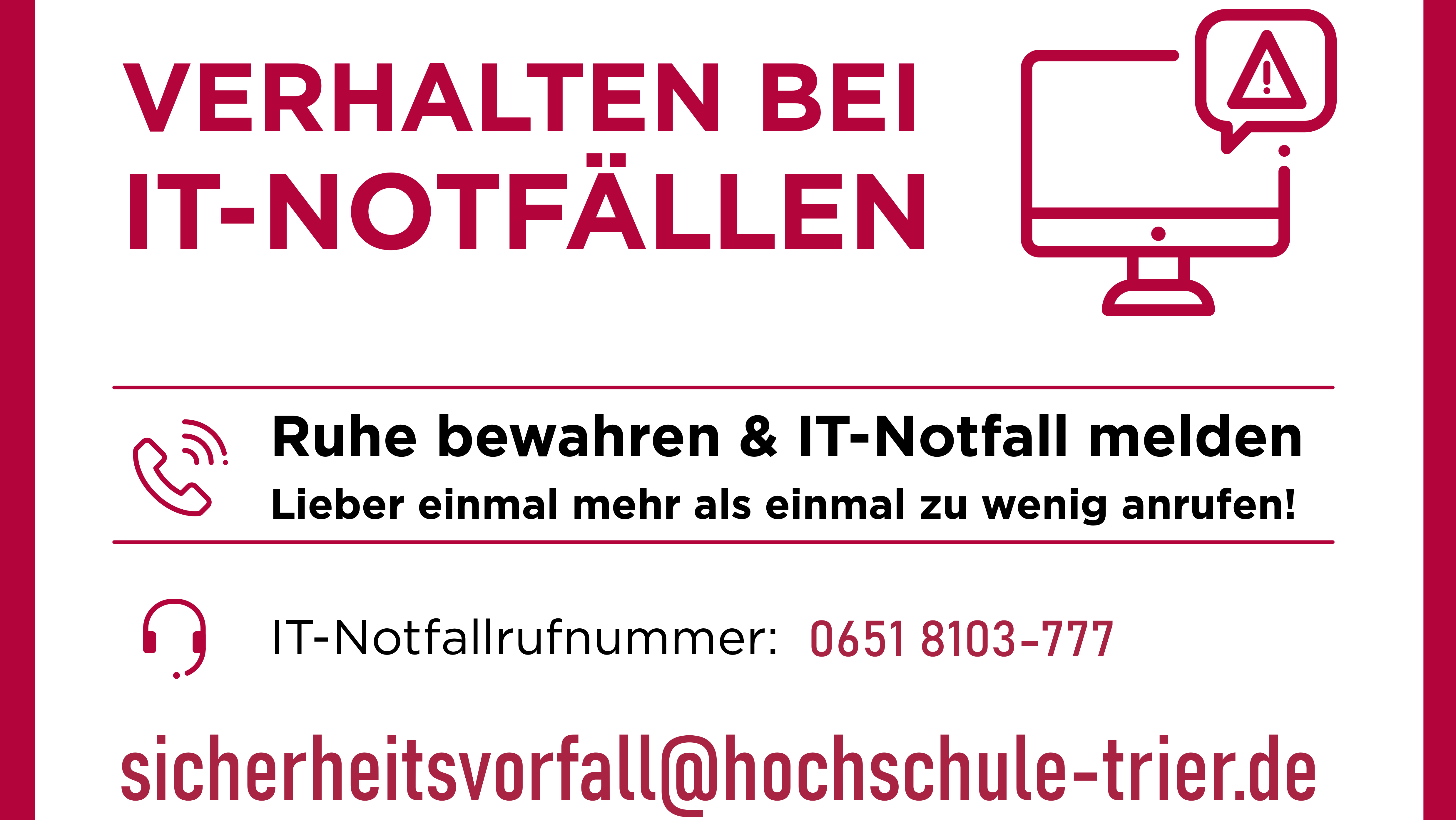 Infoflyer "Verhalten bei IT-Notfällen"