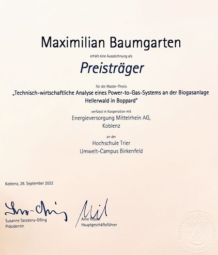 Urkunde IHK Maximilian Baumgarten