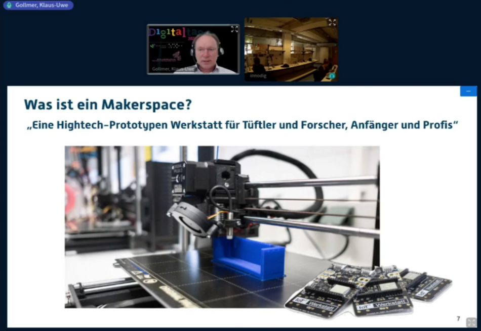 Screenshot aus dem virtuellen Makerspace